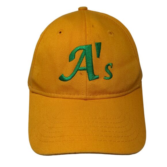 A's Strapback Hat Orangish-Yellow Large/XL Embroidered Rawlings - Picture 1 of 9
